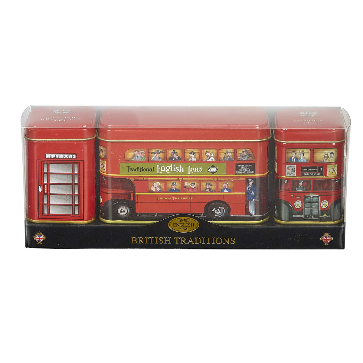 New English Teas British Traditions London Bus Tea Tin Gift Pack - 2 Pack 2
