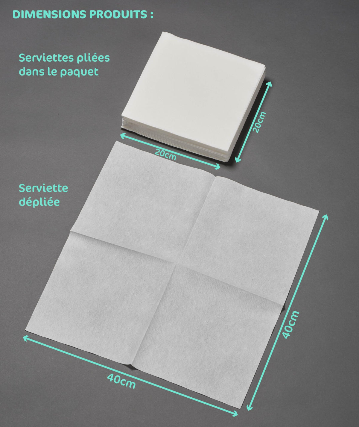 Le Nappage Airlaid Napkins - White, 40cm x 40cm | FSC Certified | Soft & Durable 3