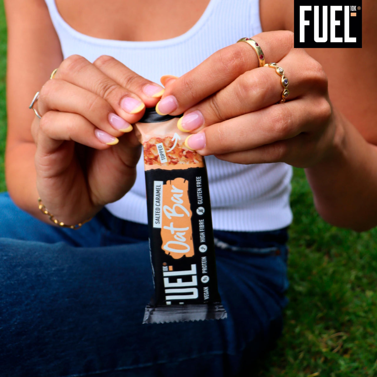 FUEL10K Salted Caramel Oat Bars - 9g Protein | 45g Bar | Pack of 10 6