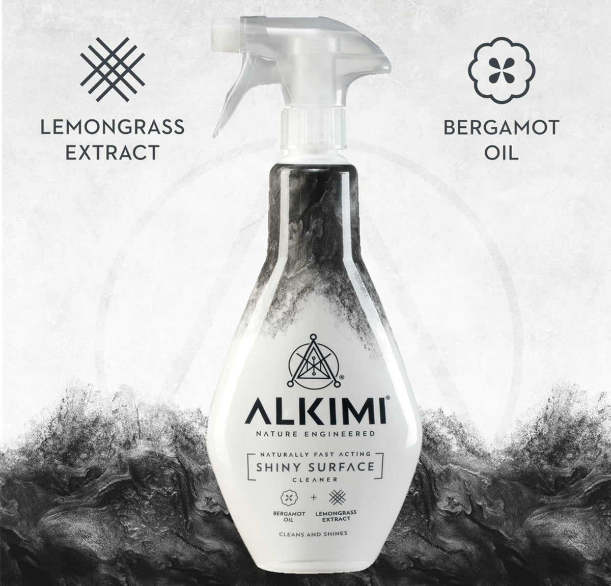 ALKIMI Shiny Surface Cleaning Spray - Streak-Free Shine, Natural Bergamot Oil & Lemongrass Scent | Pack of 2 x 250 ml 4