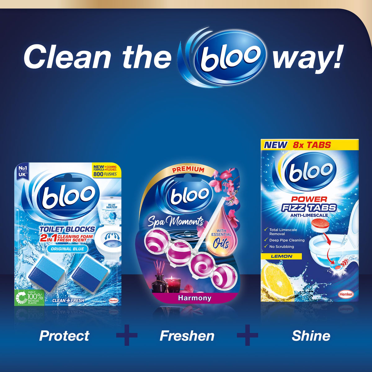 Bloo Spa Moments Harmony Toilet Rim Block - 4 Pack | Long-Lasting Fragrance & Cleaning Foam 8