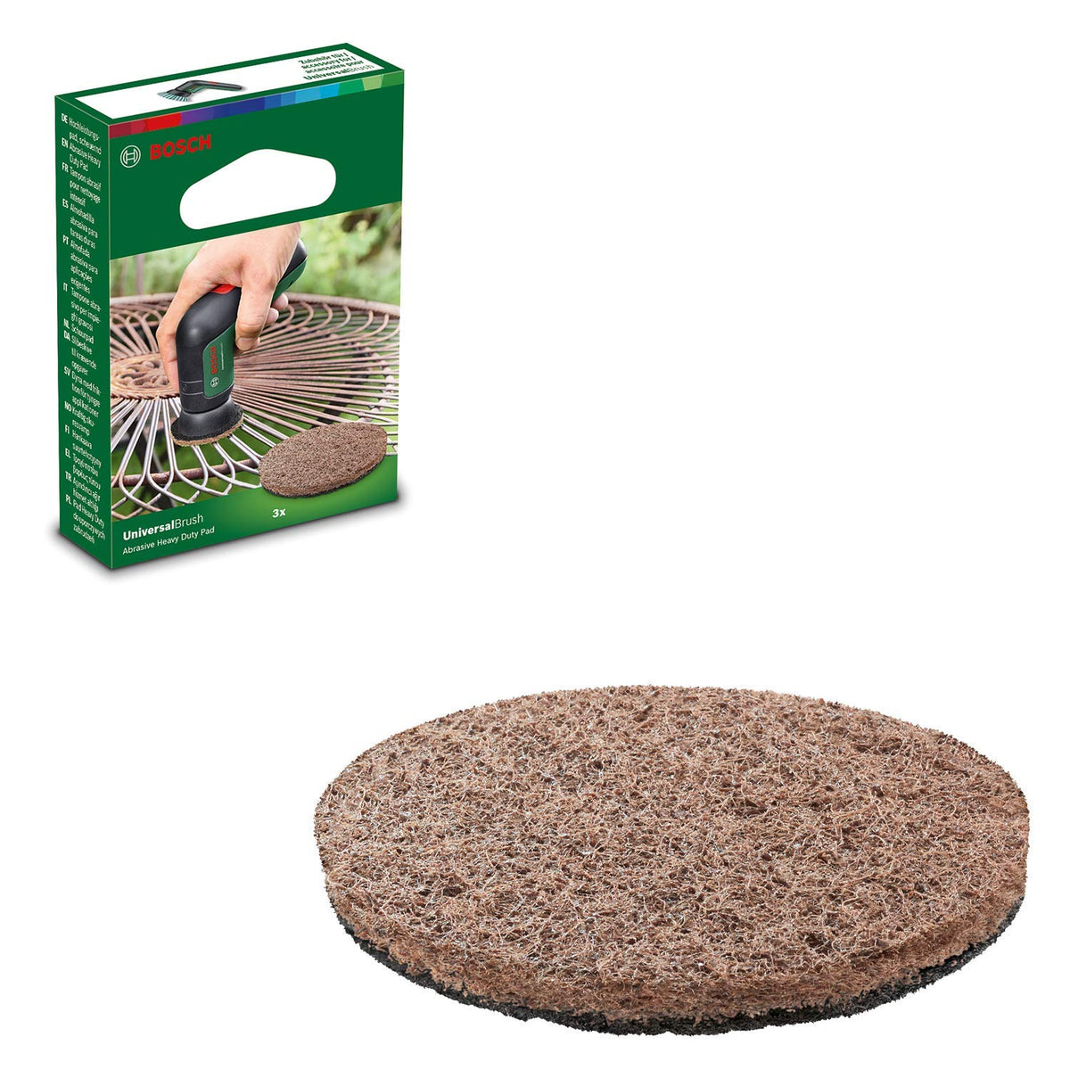Bosch Abrasive Heavy Duty Pad - Cleans Stubborn Dirt & Burnt-on Food | 3 Pack