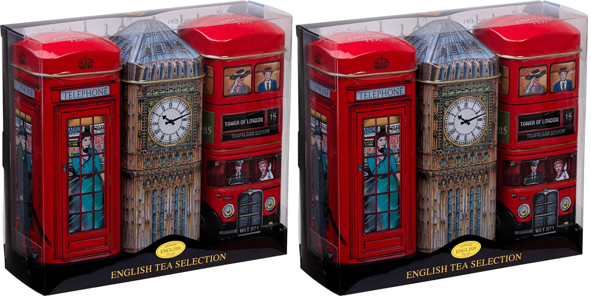 New English Teas English Icons 3x Tea Tin Gift Pack - 42 Traditional Tea Bags 1