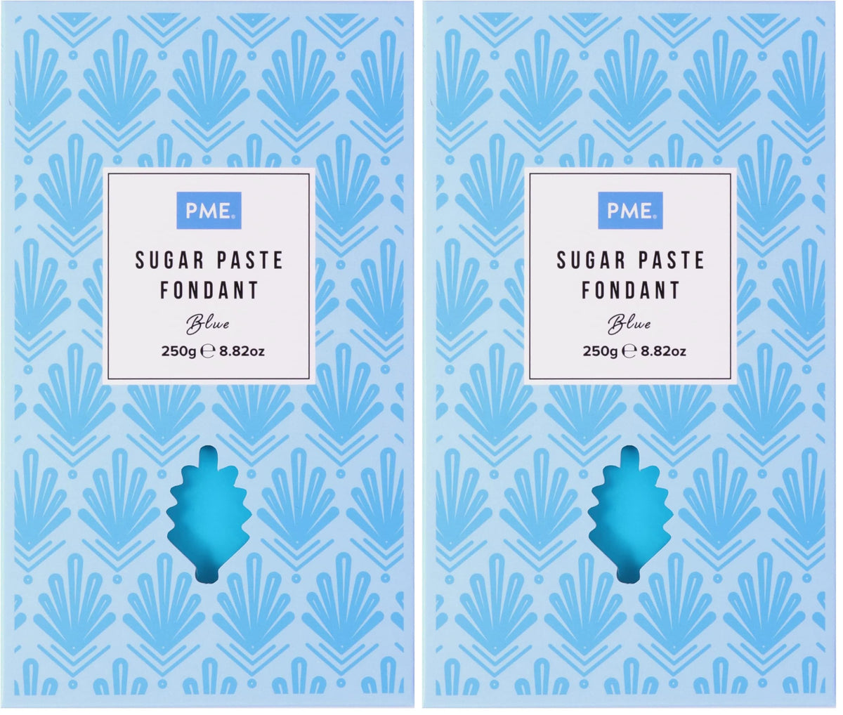 PME Blue Sugar Paste Fondant - Thermo-Tech Enabled, Smooth Finish, 250g (Pack of 2)