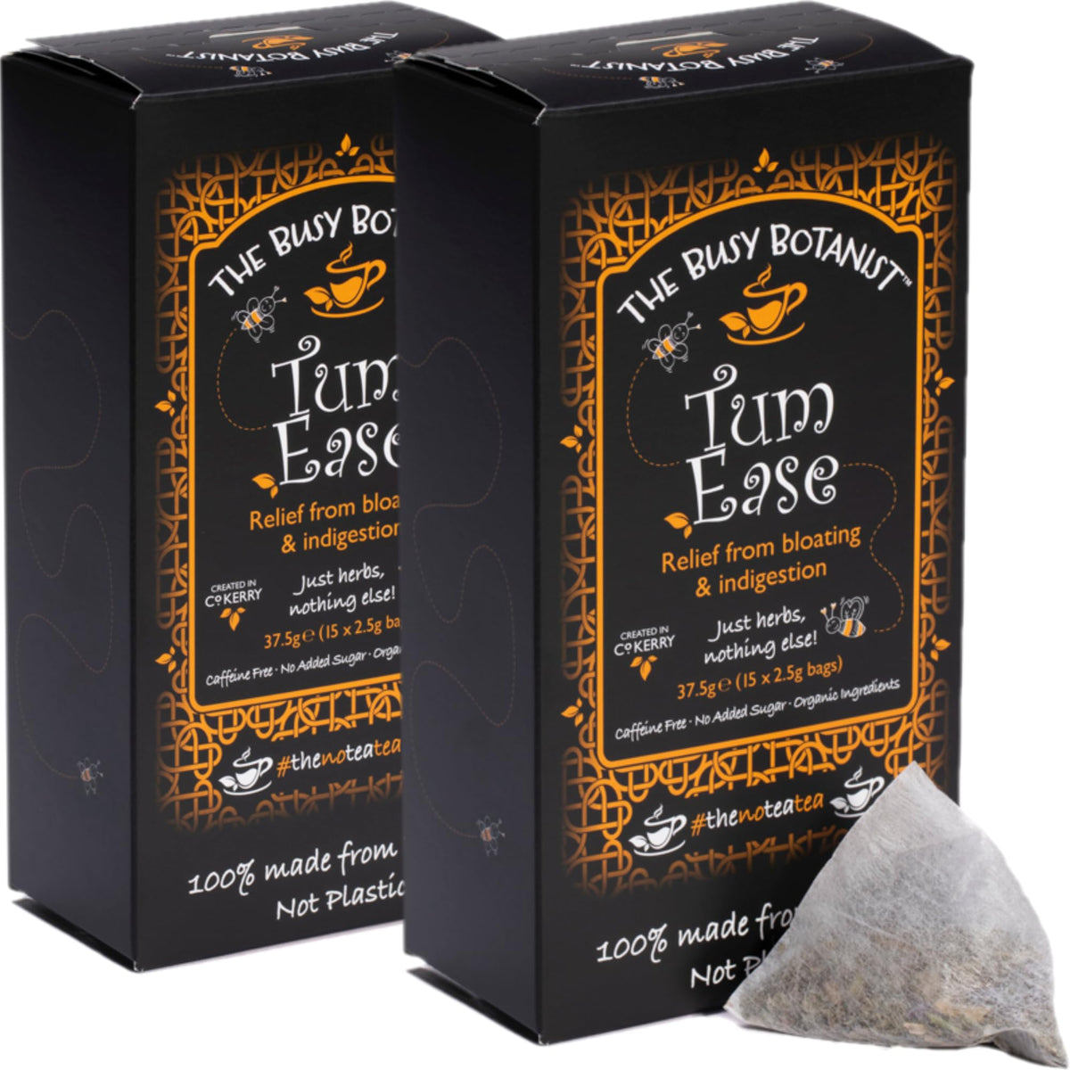 The Busy Botanist Tum Ease Herbal Tea - Peppermint, Ginger & Chamomile | Caffeine-Free | 15 Count (Pack of 2) 1