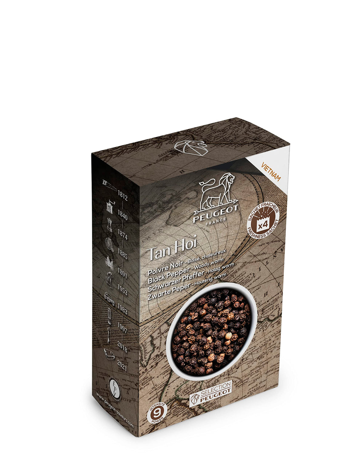 Peugeot Black Peppercorns - Intensity 9 | 80g | Whole