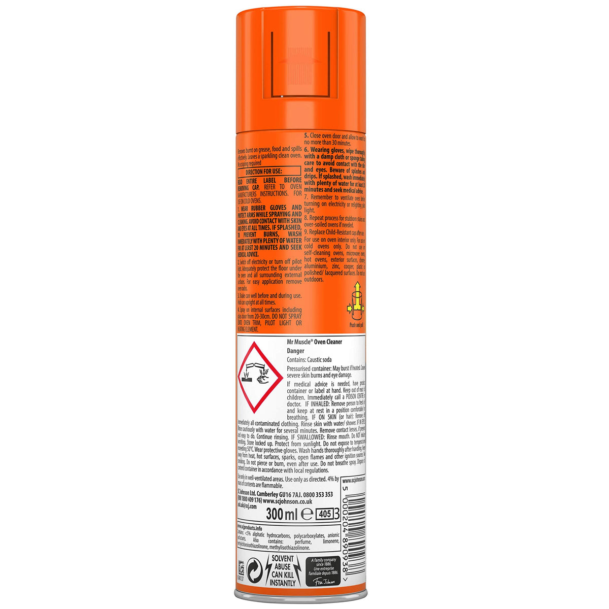 Mr Muscle Oven Cleaner - Removes Tough Grease & Grime | 300ml (Pack of 2)
