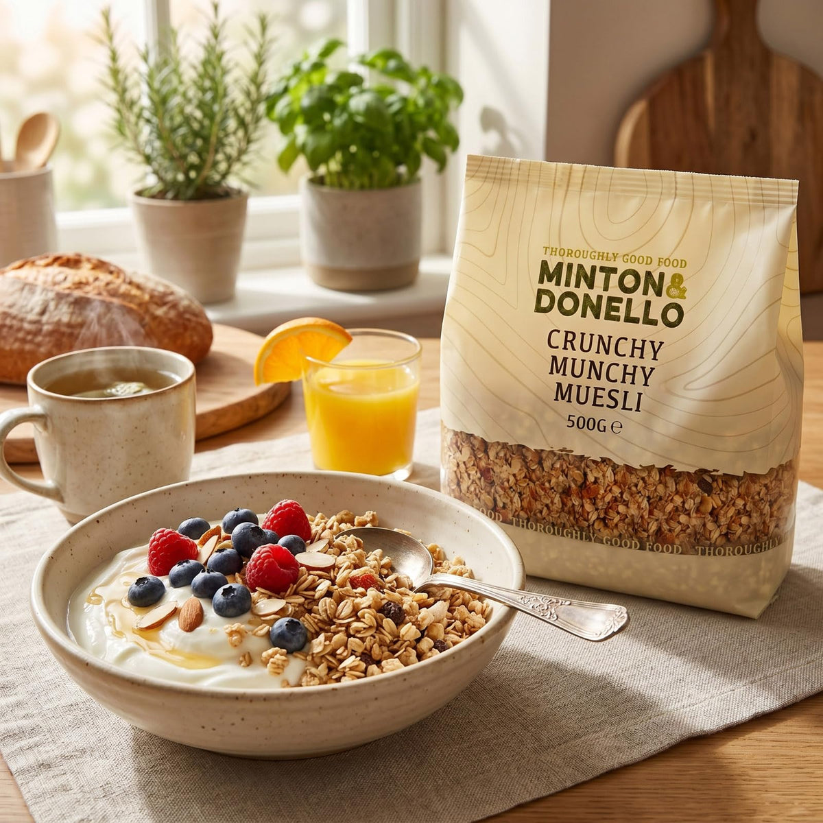 Minton & Donello Crunchy Munchy Muesli - High Fibre, Oats Raisins Nuts & Seeds | 500g 2