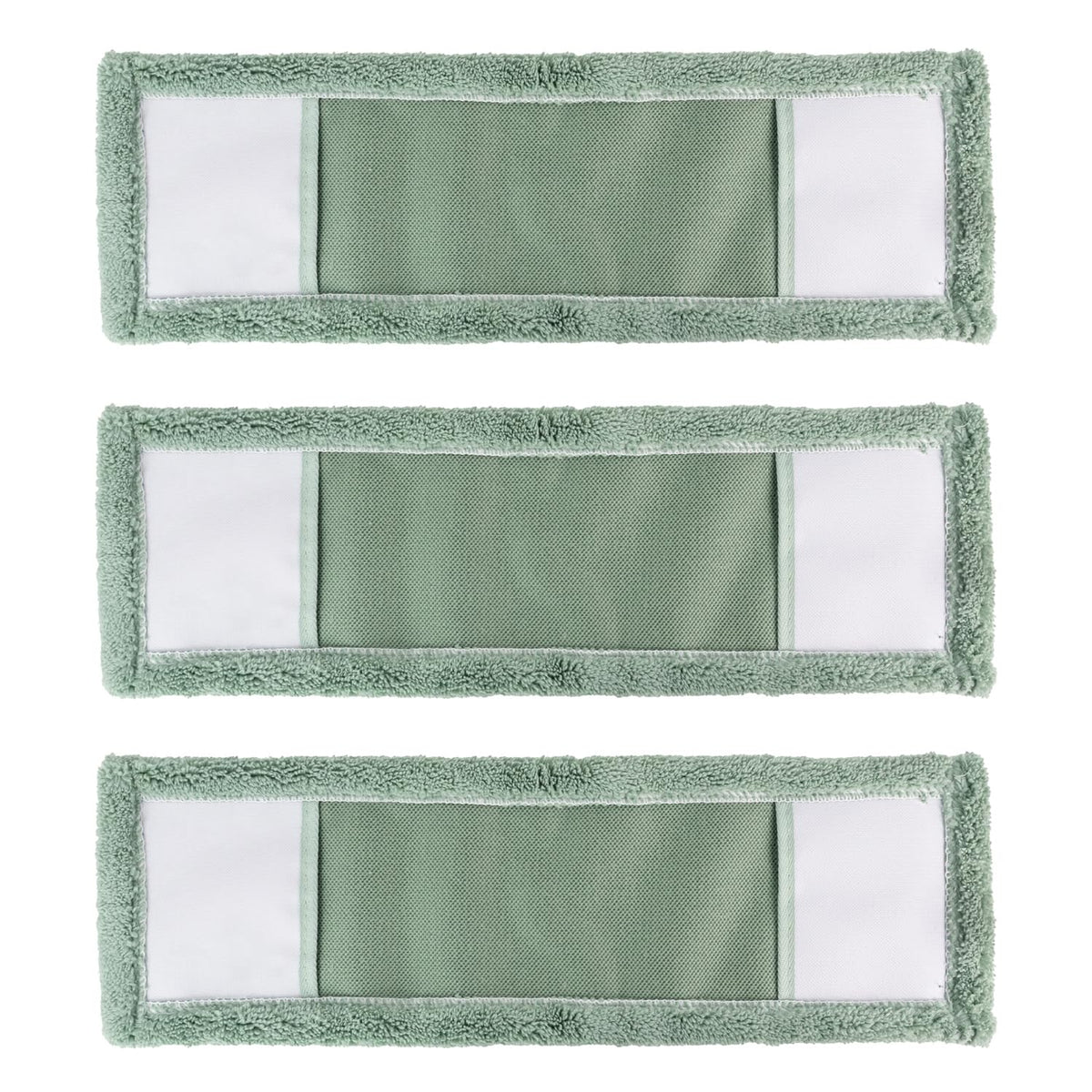 JVL Microfibre Mop Replacement Heads - Machine Washable, Reusable | 3 Pack | Green 1