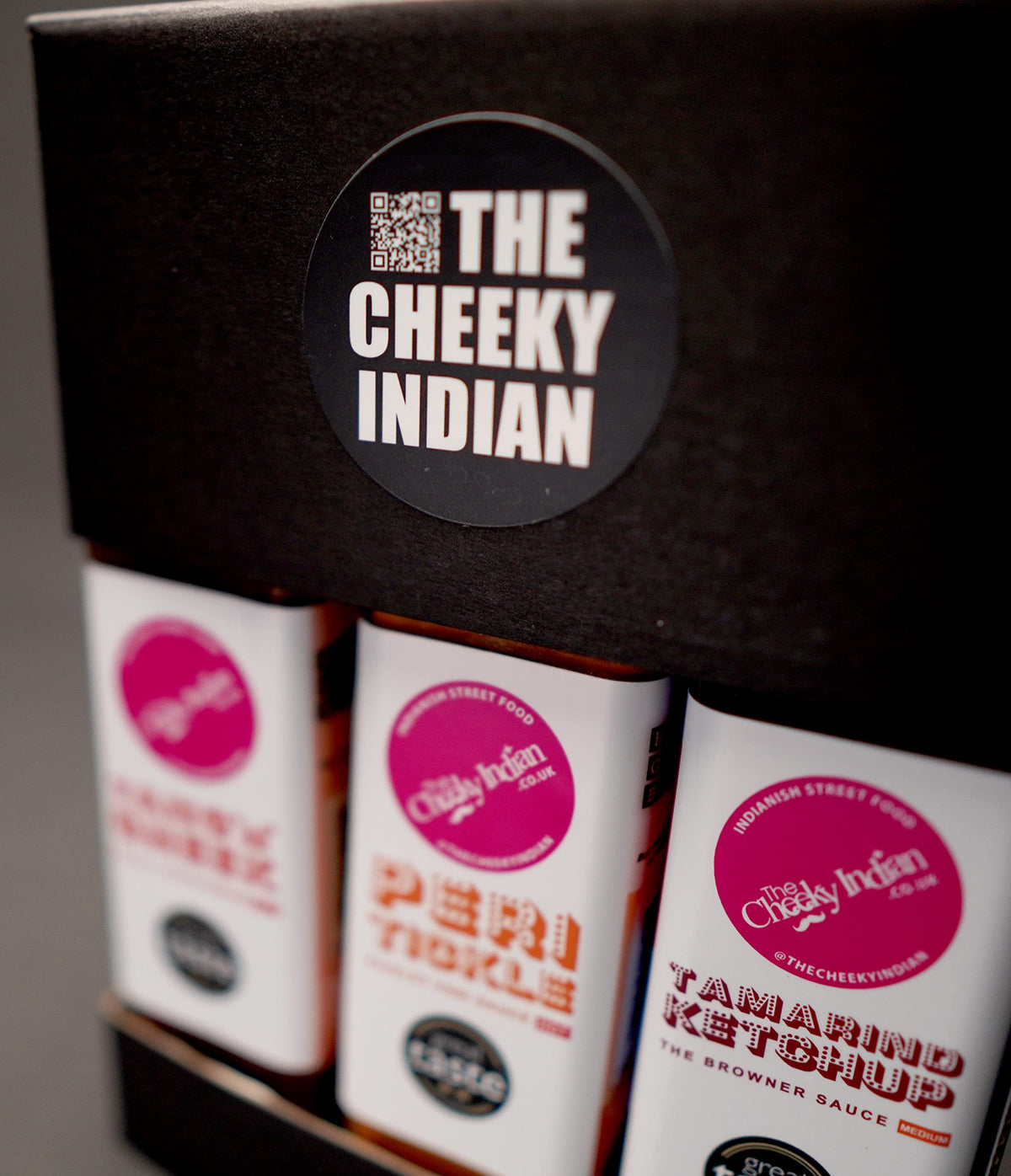 THE CHEEKY INDIAN Tang 'n' Cheek, Tamarind Ketchup & Peri Tickle Sauces Gift Pack - 3 x 225g 2