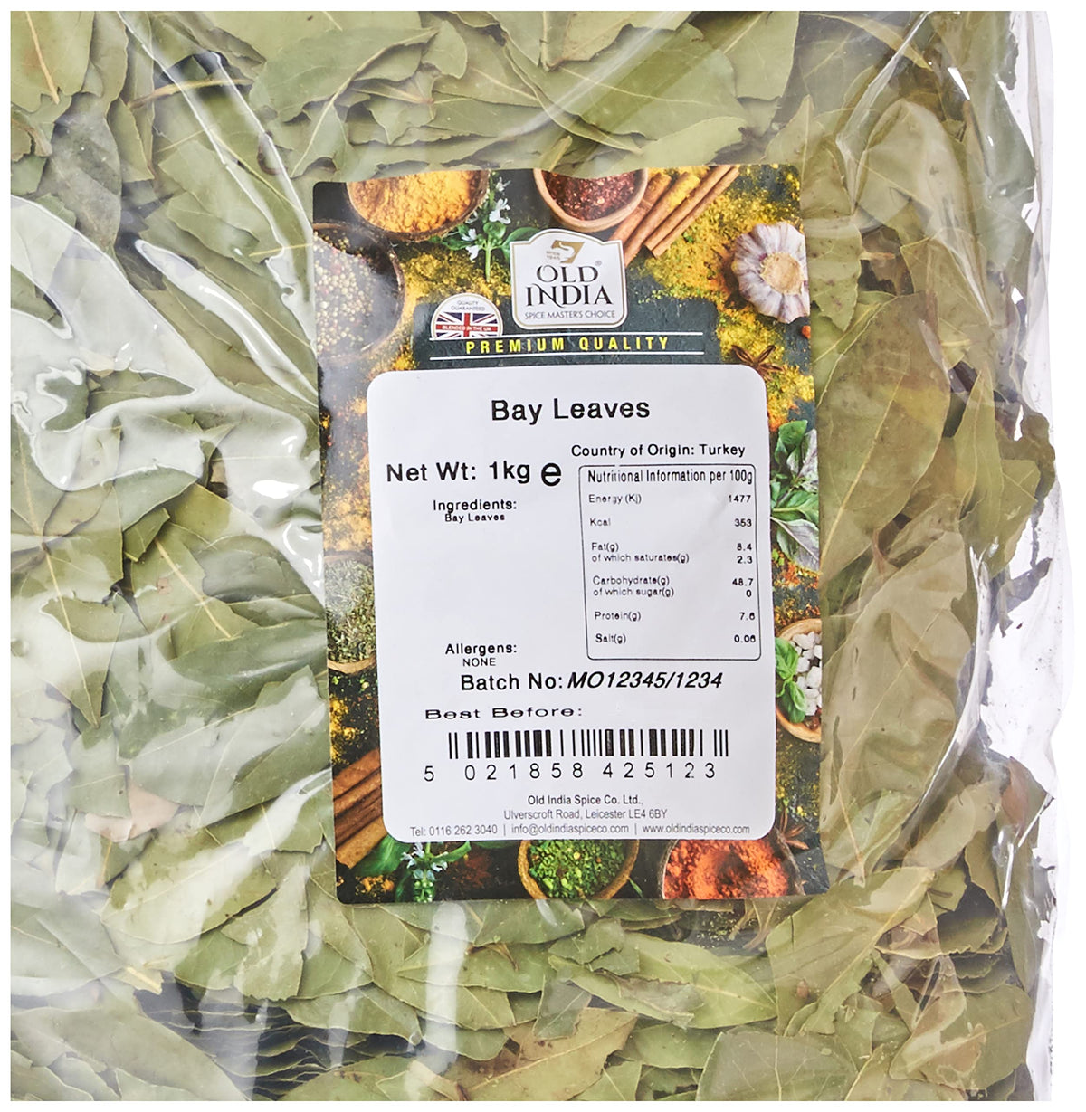 Old India Bay Leaves - 1kg Natural, Additive-Free, GMO-Free