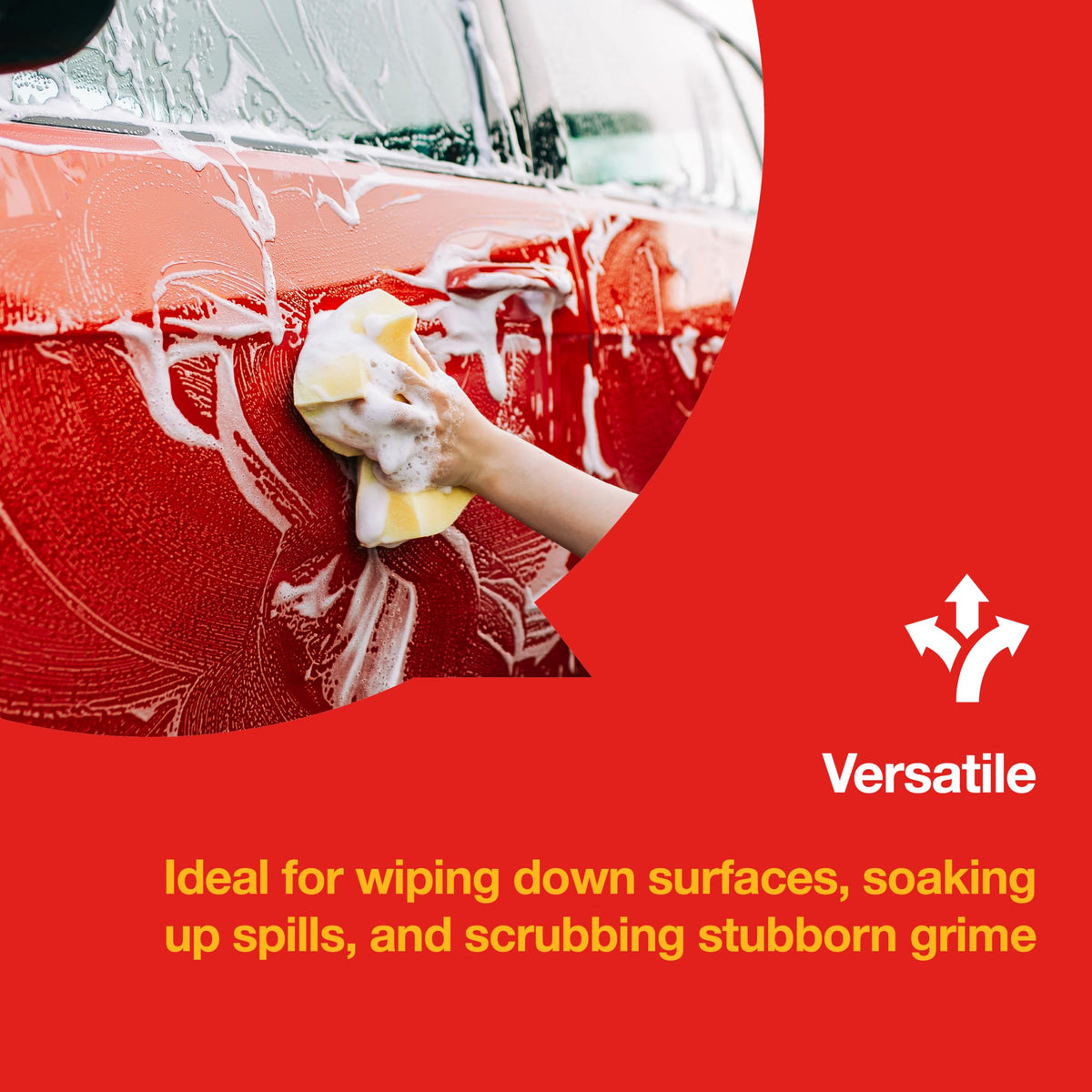 Amtech Multipurpose Sponge - Highly Absorbent, Durable | Yellow, 22x11x8cm 5