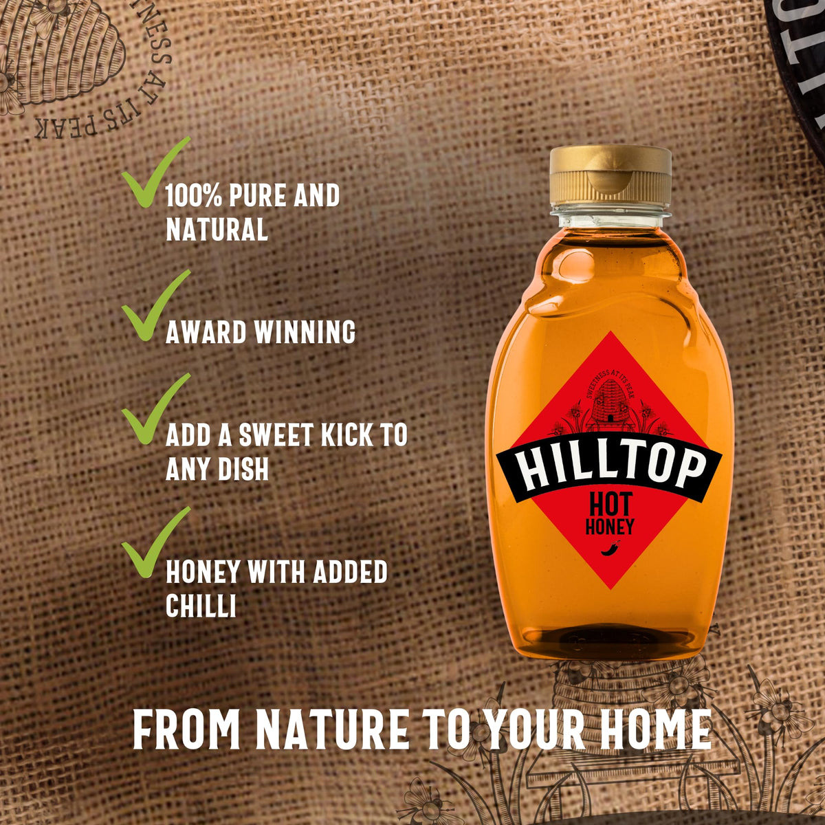 Hilltop Honey Hot Honey - Sweet Heat Infusion | 720g Pack of 2
