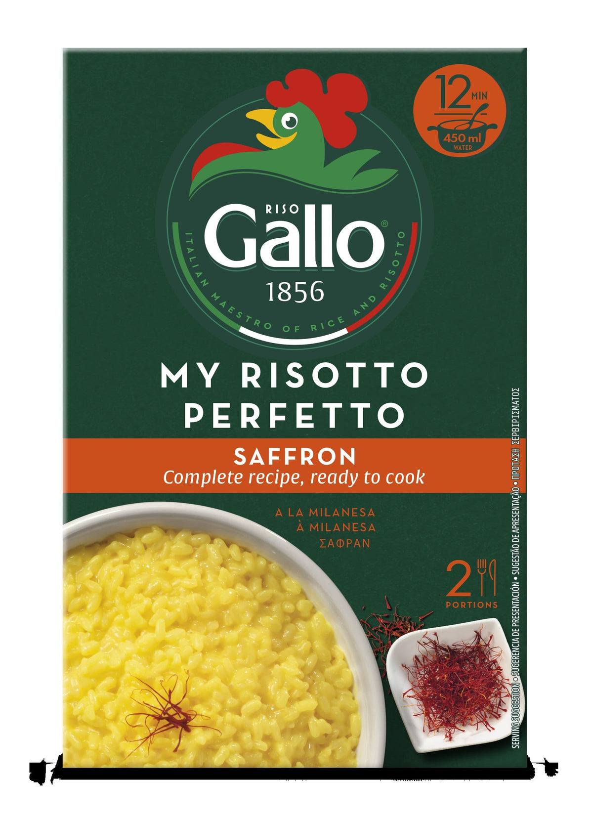 Riso Gallo My Risotto Perfetto Vegetarian Saffron - 175g (Pack of 6)