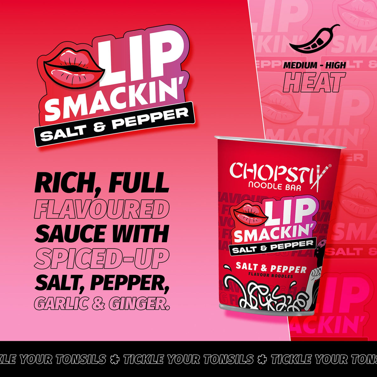 Chopstix Salt & Pepper Saucy Noodles - Medium-High Heat | 8 x 67g 5