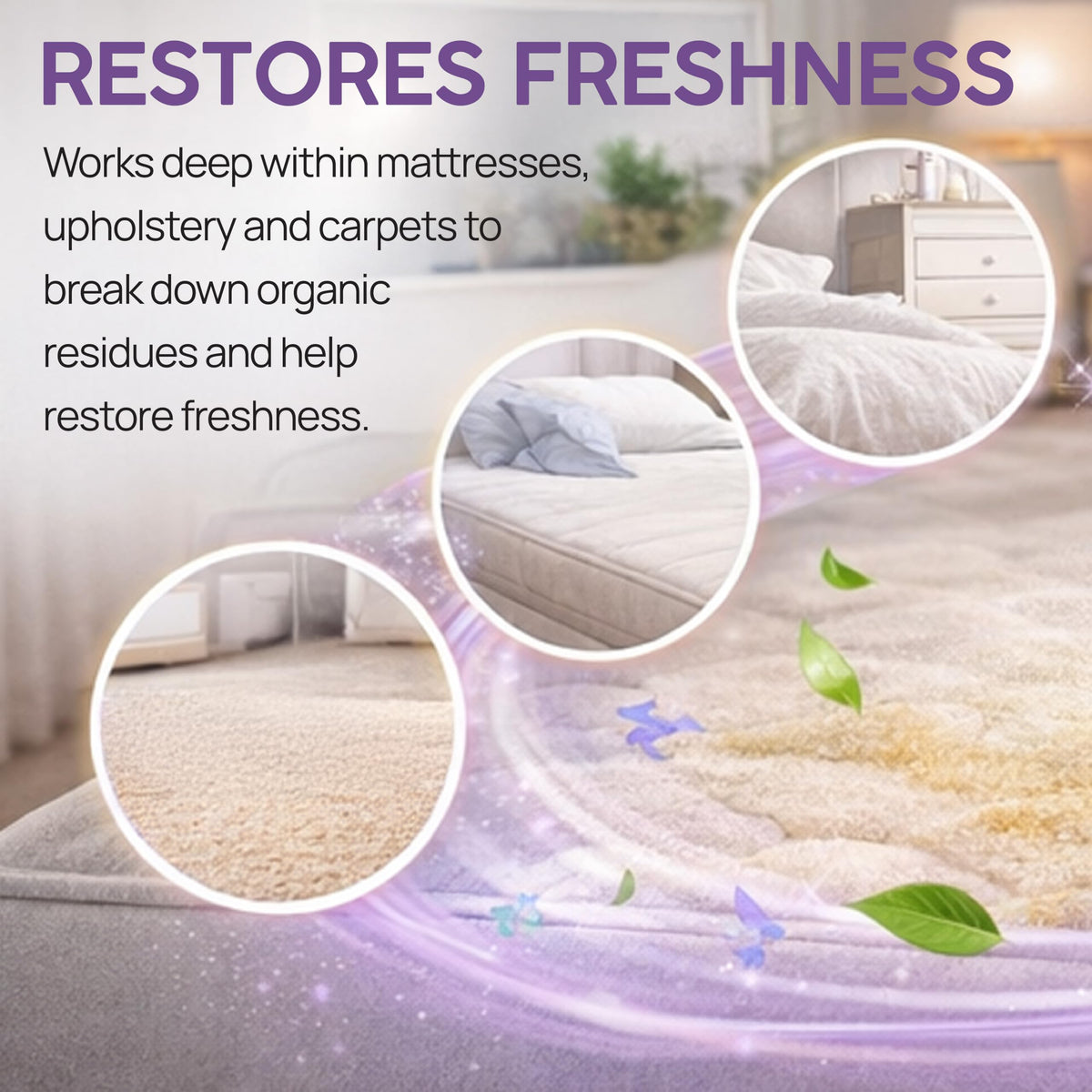 Cleanzyme Enzyme Mattress Stain Remover - 500ml Spray Bottle | Eliminates Urine & Odours | Safe for Mattresses, Upholstery & Carpets