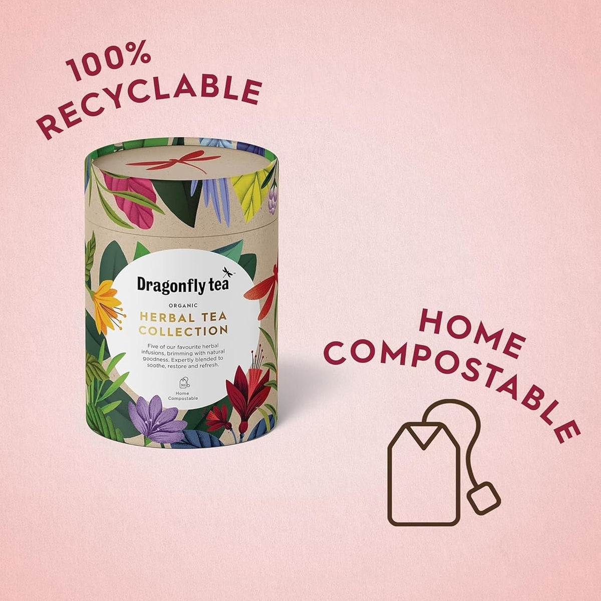 Dragonfly Organic Herbal Tea Gift Collection - 30 Teabags | Relaxation | Stress Relief 5