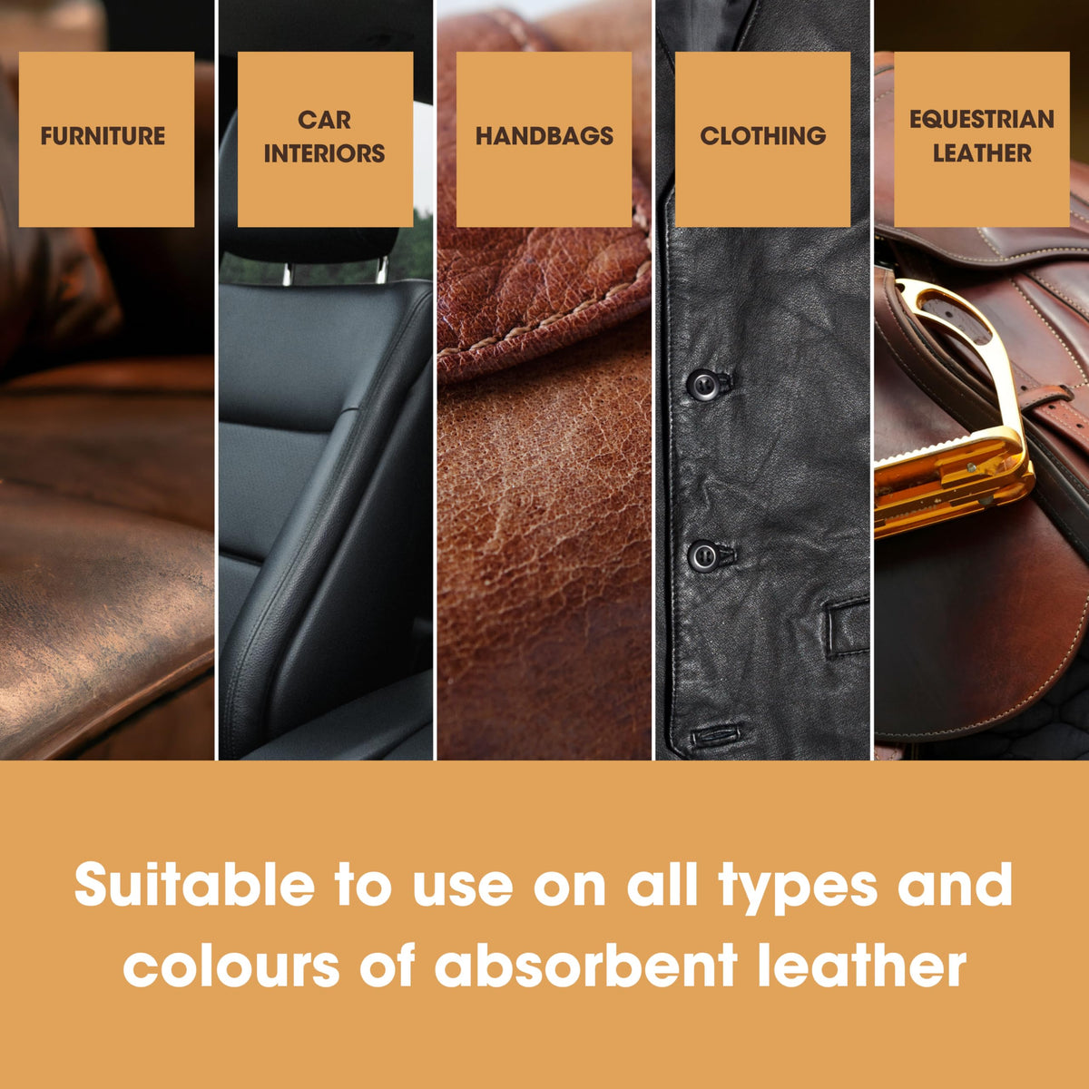 Furniture Clinic Leather Recolouring Balm - Restores Faded & Scratched Leather | 16 Colours Available | 250ml Cream 9