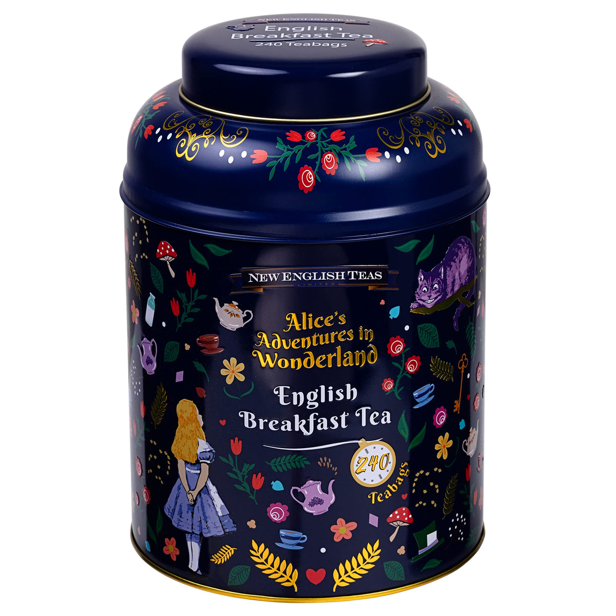 New English Teas Alice in Wonderland Victorian Tea Tin - 240 English Breakfast Tea Bags 1