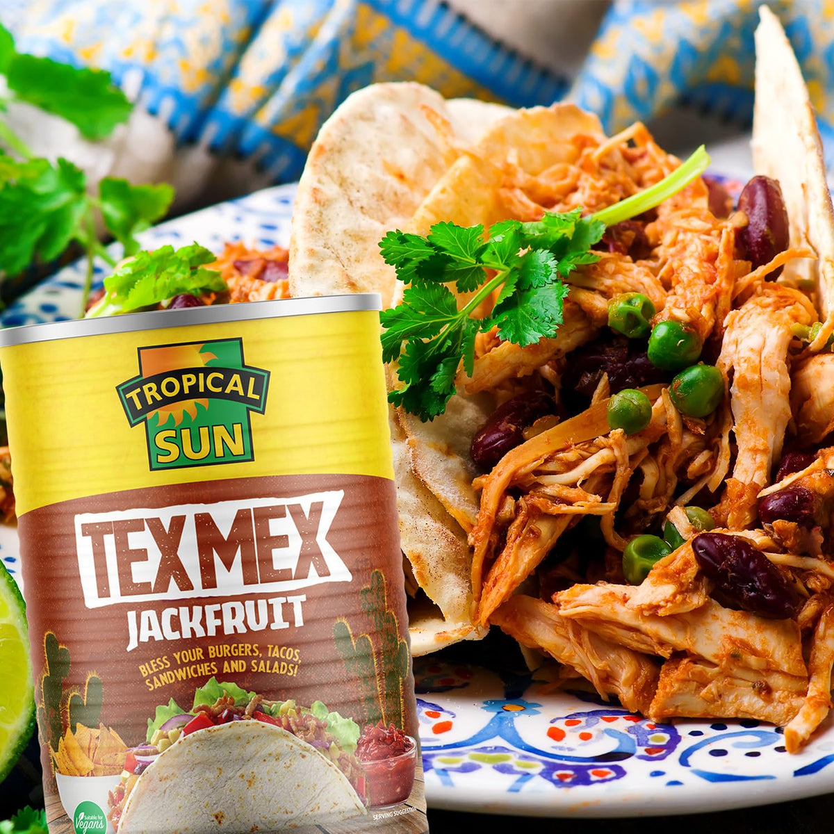 Tropical Sun Tex Mex Jackfruit - Ready-to-Eat Vegan Filling | 400g (Pack of 3)