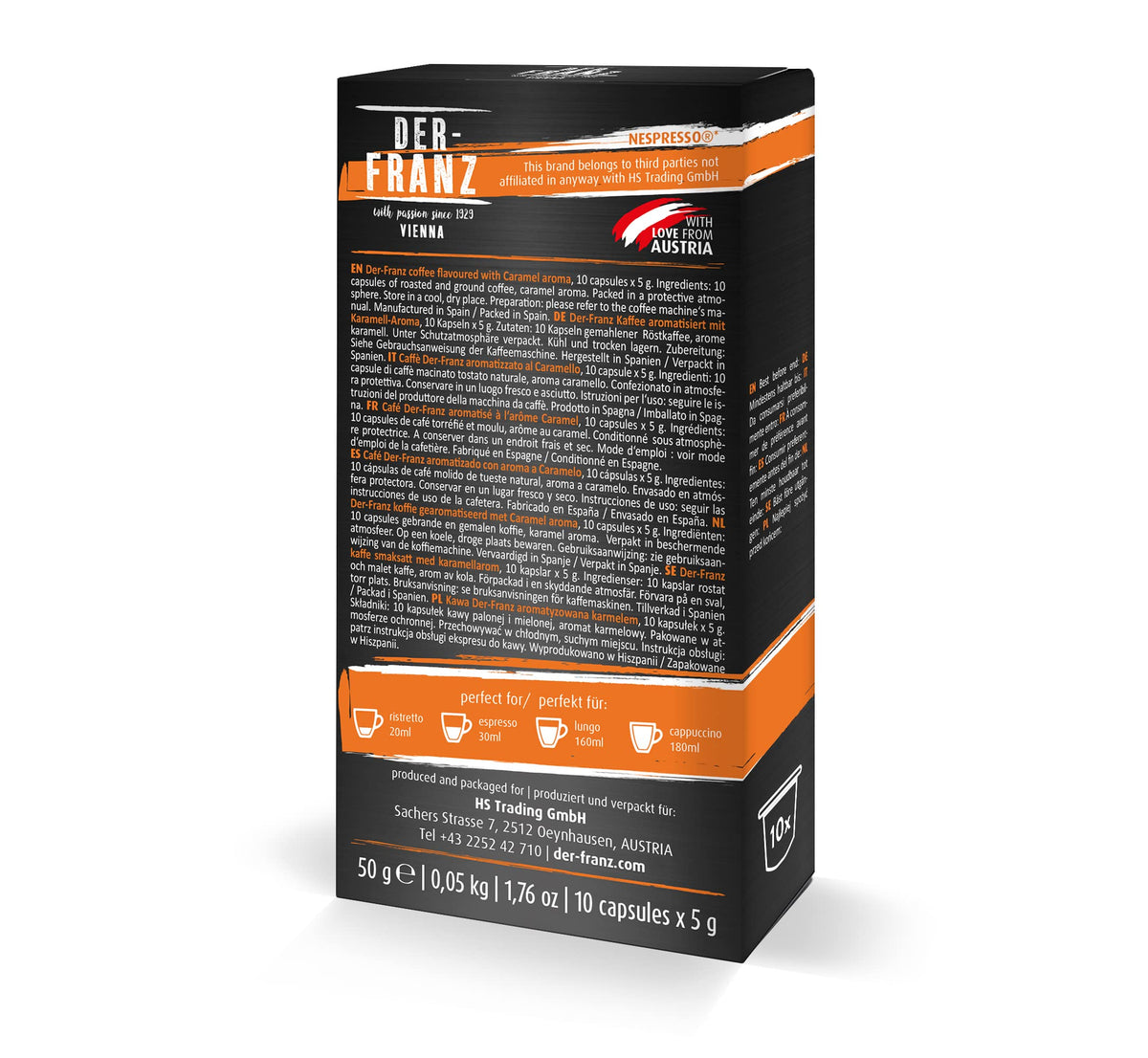 Der-Franz Caramel Aroma Coffee Capsules - 10 Count (Pack of 2)