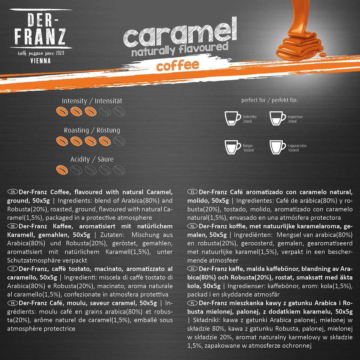 Der-Franz Caramel Aroma Coffee Capsules - 10 Count (Pack of 2) 3