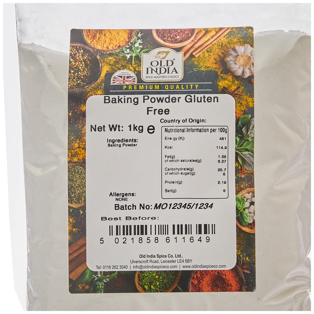 Old India Baking Powder - Gluten Free, 1kg