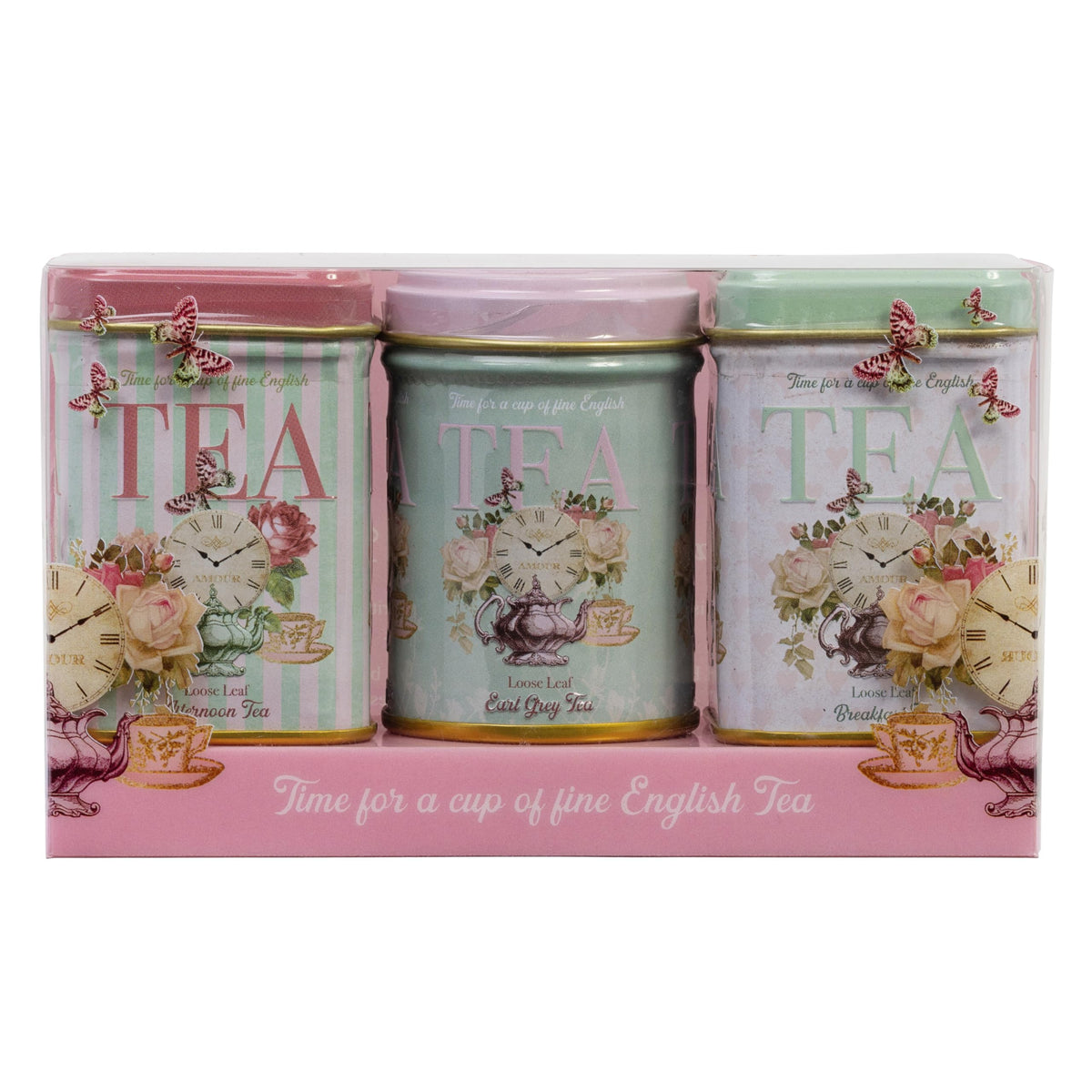 New English Teas Time for Tea Vintage Tea Tins - 70g Loose Leaf Tea Trio 2