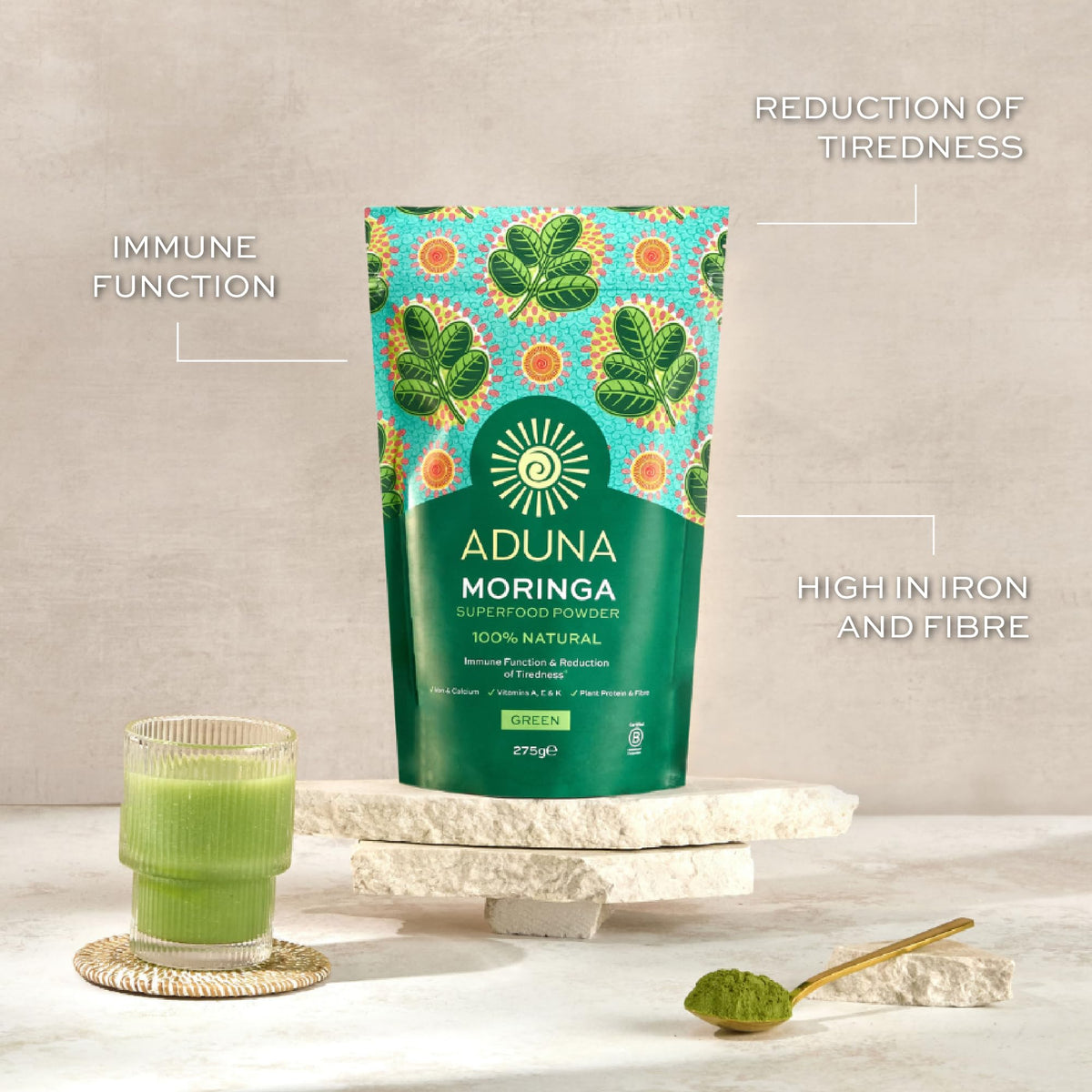 Aduna Moringa Powder - Certified Organic Superfood | 275g 4