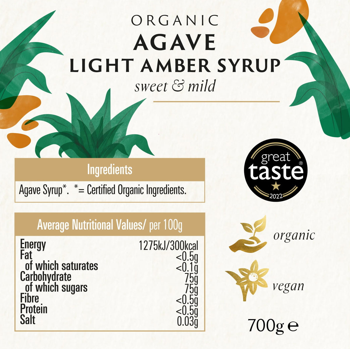 Biona Organic Agave Syrup - Sweetener | Low GI | 500 ml (Pack of 2)