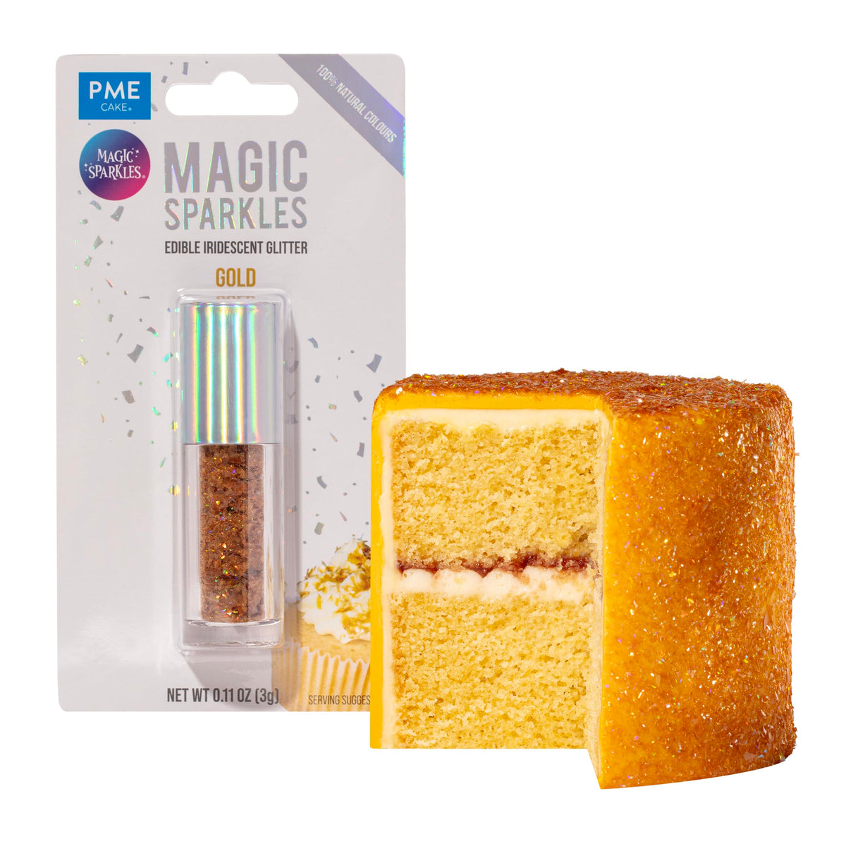 PME Magic Sparkles Edible Glitter - Gold | 3g | Vegan-Friendly 9