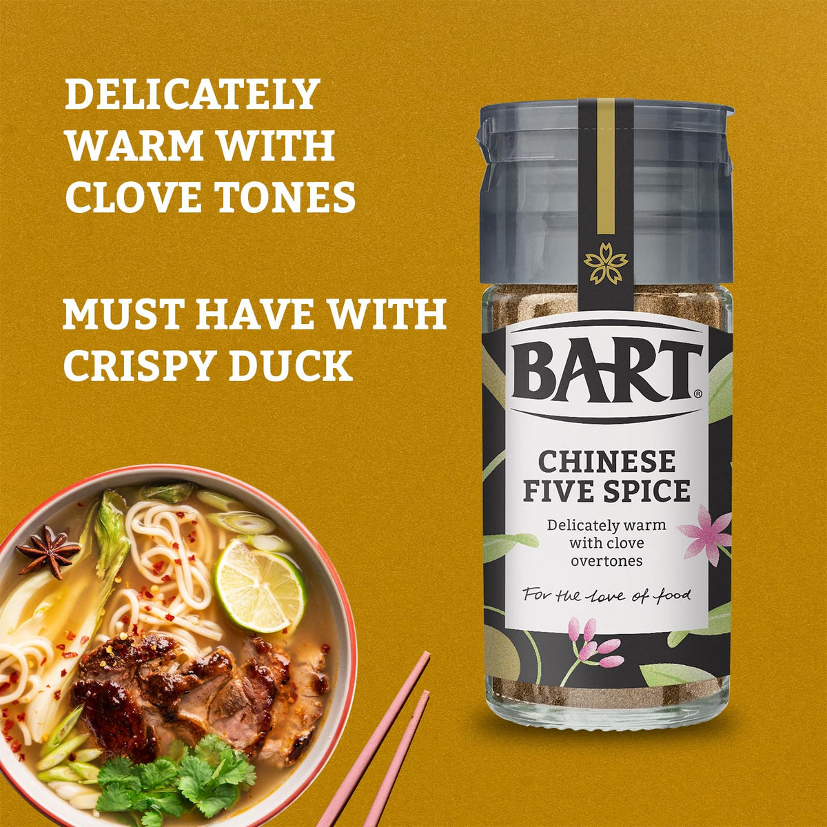 BART East Asian Herb & Spice Collection - Chinese Five Spice, Star Anise, Garlic Granules, Ginger, Lemongrass Stalks & Lime Leaves 5