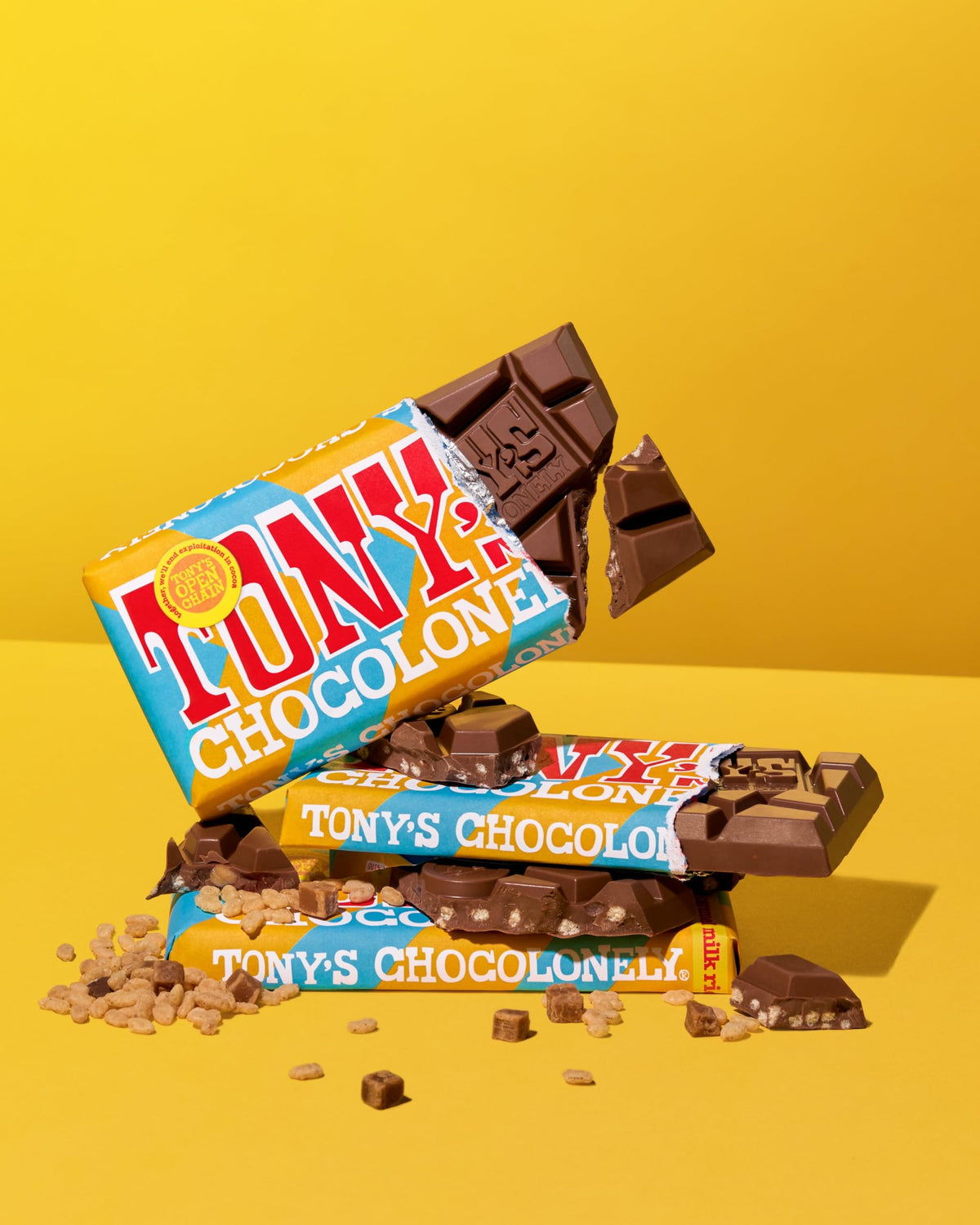 Tony's Chocolonely Milk Chocolate Rice Crispy Caramel Bar - 180g (Pack of 2) 5