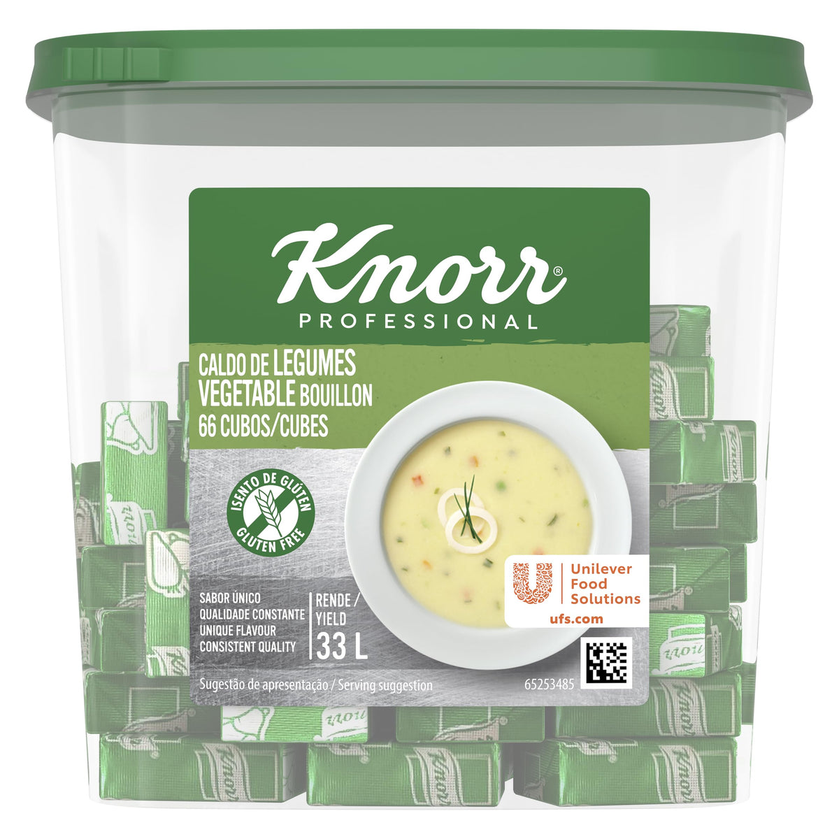 Knorr Professional Vegetable Bouillon Cubes - Gluten Free, 1 Cube Makes 500ml | 660g Pack 1