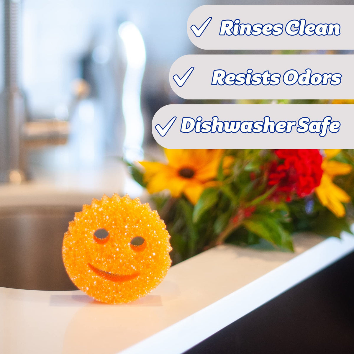 Scrub Daddy Colors Sponges - Temperature Controlled, Non-Scratch, Odor Resistant | 2 Pack 7