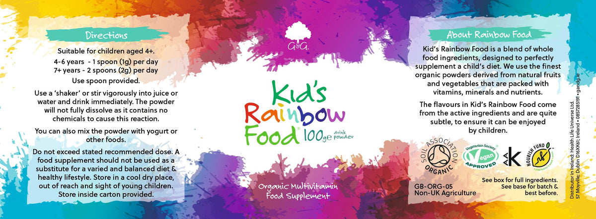 G&G Vitamins Kid's Rainbow Food - Organic Whole Food Multivitamin Powder | 100g | Vegan 2