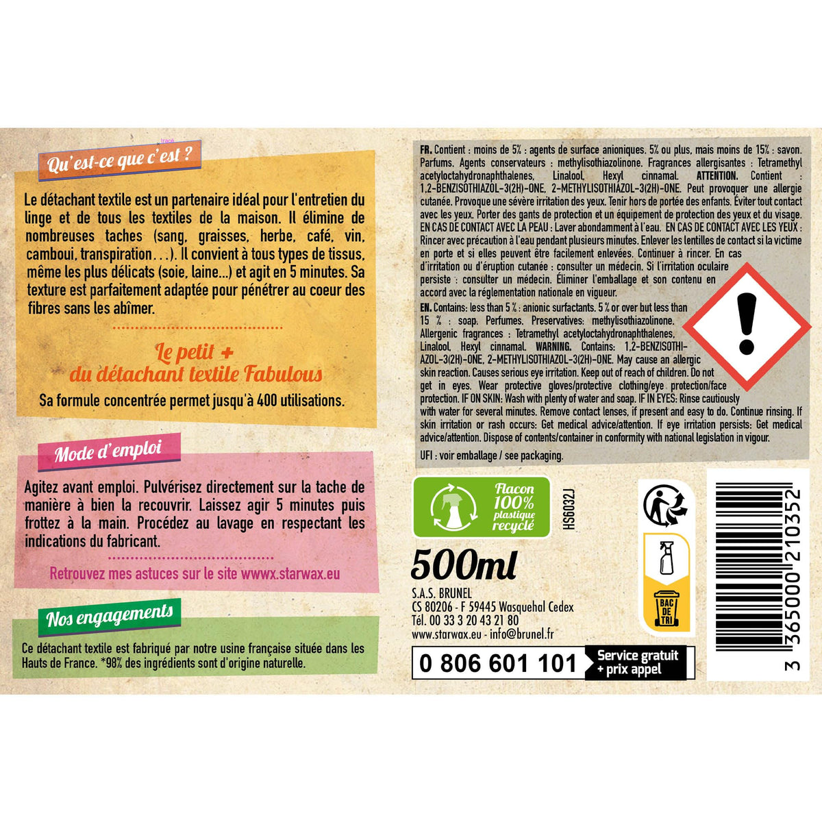 STARWAX THE FABULOUS Pre-Wash Stain Remover Spray - 500 ml | Removes Stubborn Stains | Safe for Delicates 7