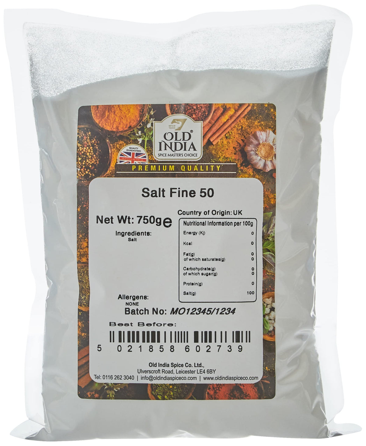 Old India Fine Table Salt - 100% Natural, Additive-Free | 750g 1