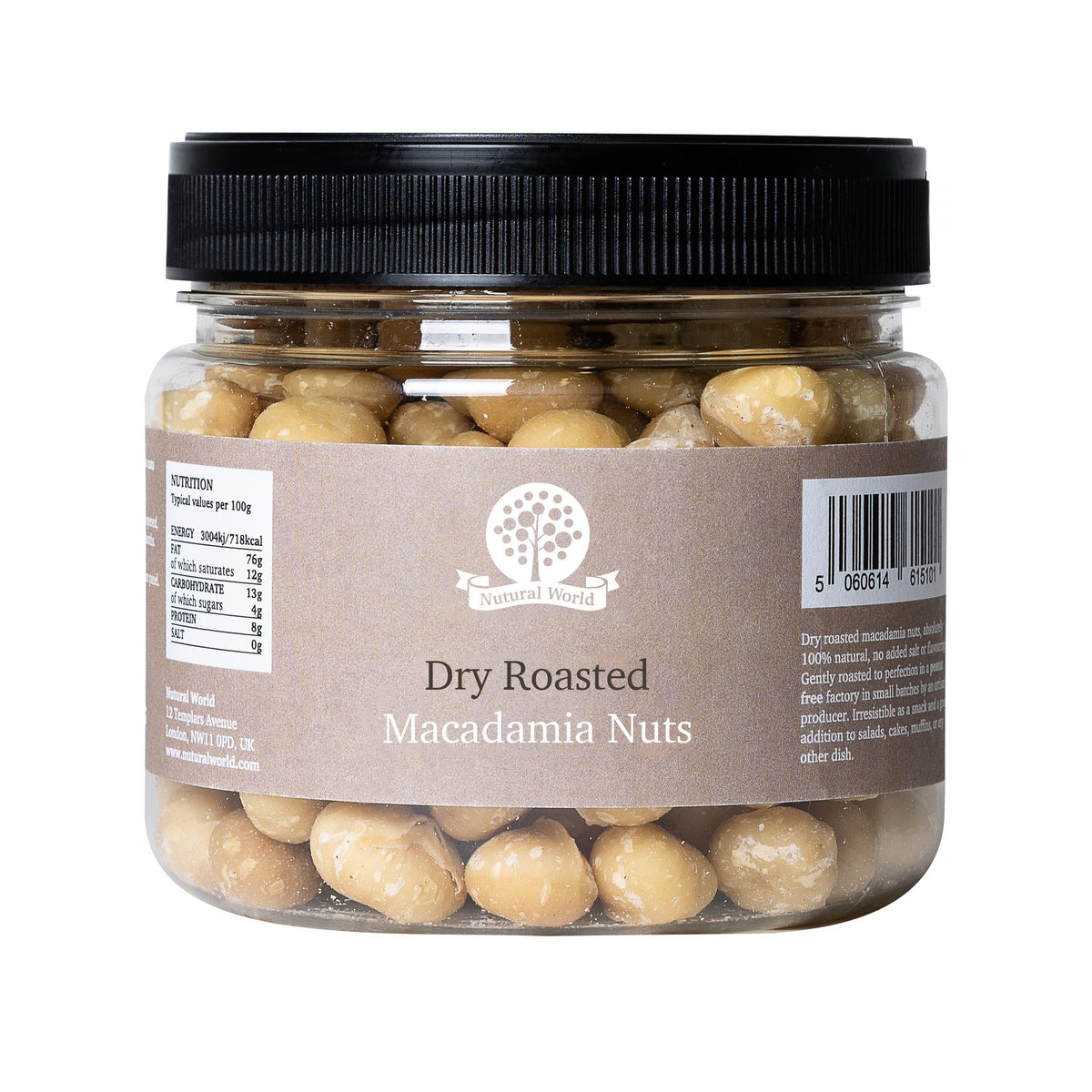 Nutural World Dry Roasted Unsalted Macadamia Nuts - 500g | Rich in Antioxidants | Peanut Free 1