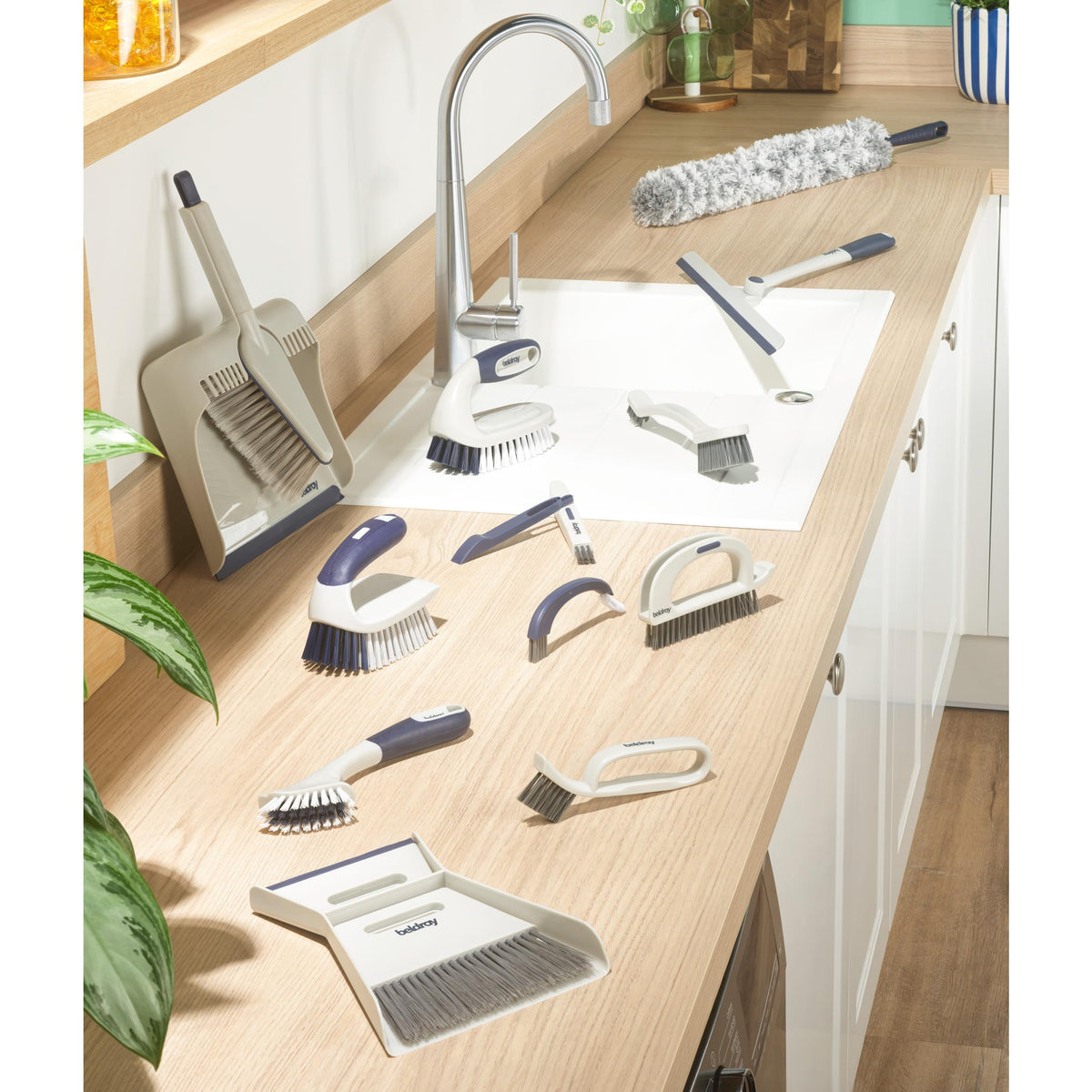 Beldray Deep Clean 2-in-1 Dustpan and Brush Set - Grey | Sweeps & Scrapes | Polypropylene 6