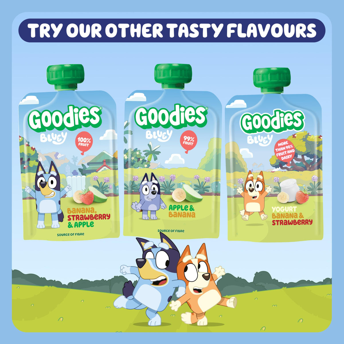 Goodies Bluey Apple & Blueberry Fruit Pouches - 1 of 5 a Day | 100% Fruit | No Added Sugar 9
