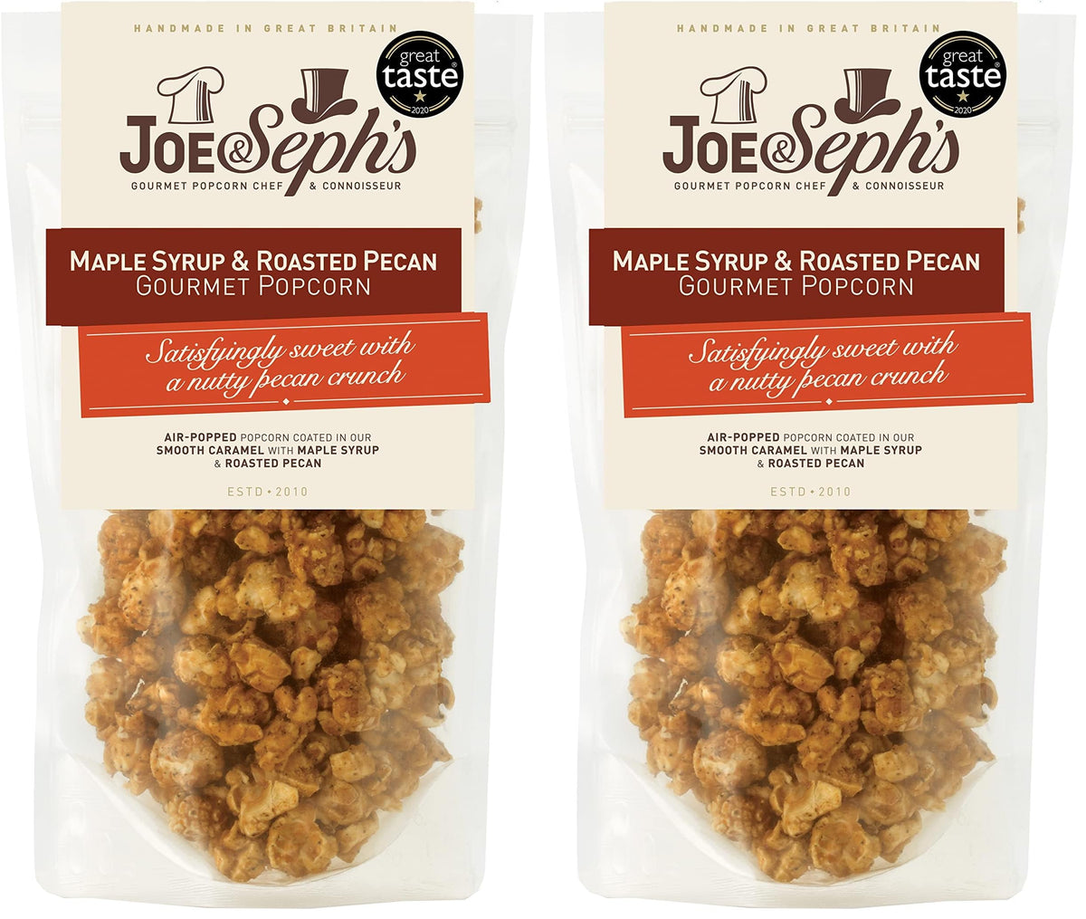 Joe & Seph's Maple Syrup & Roasted Pecan Gourmet Popcorn - 80g Bag | Gluten Free | Vegetarian