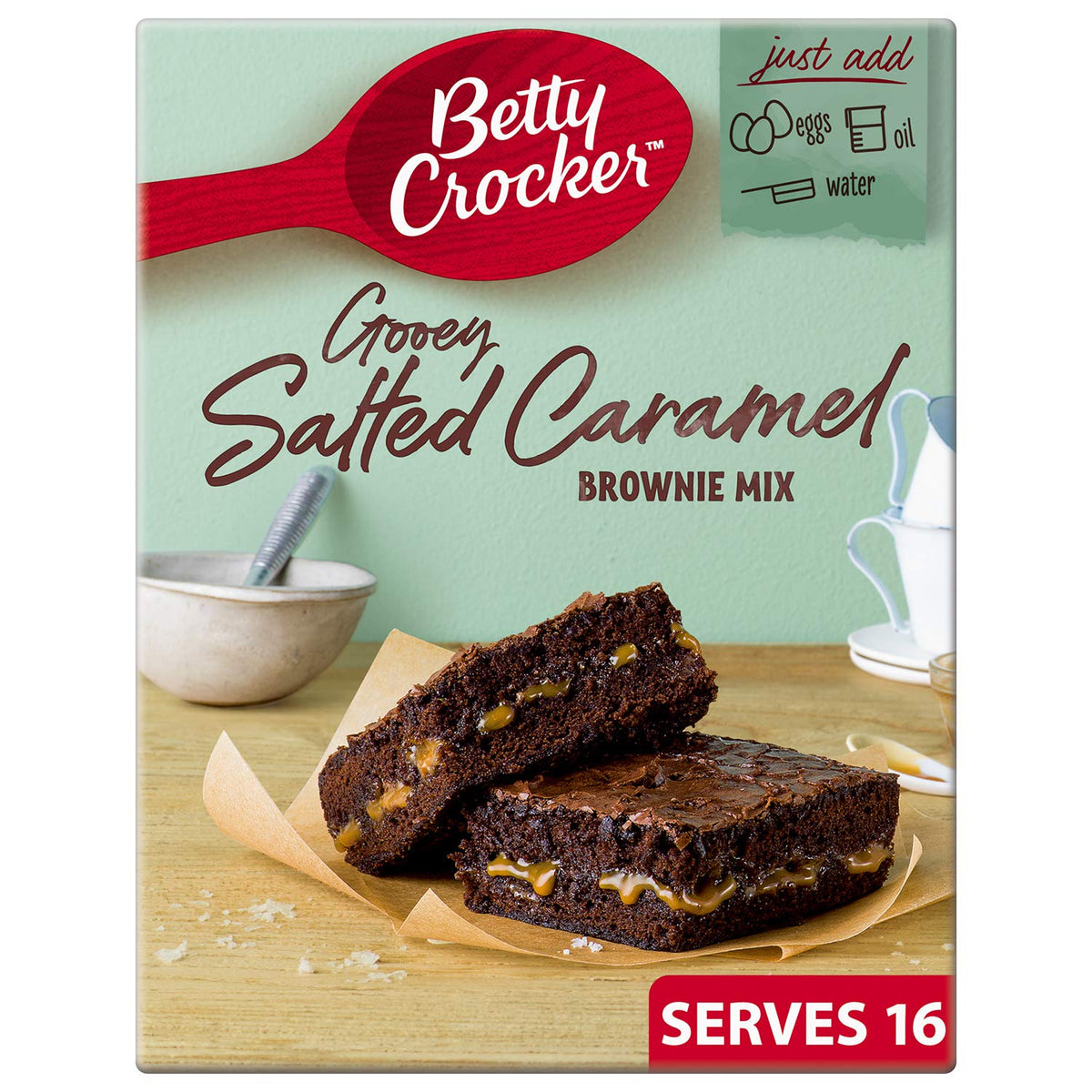 Betty Crocker Delights Gooey Salted Caramel Brownie Mix - 430g (Pack of 4)