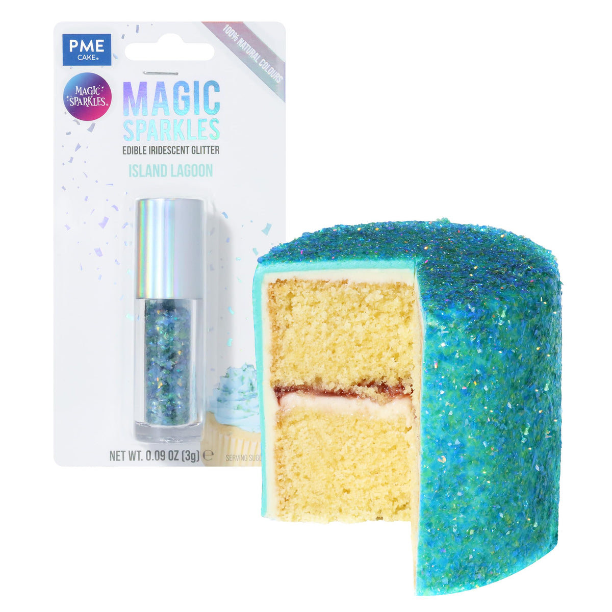 PME Magic Sparkles Edible Glitter - Island Lagoon, 3g 9