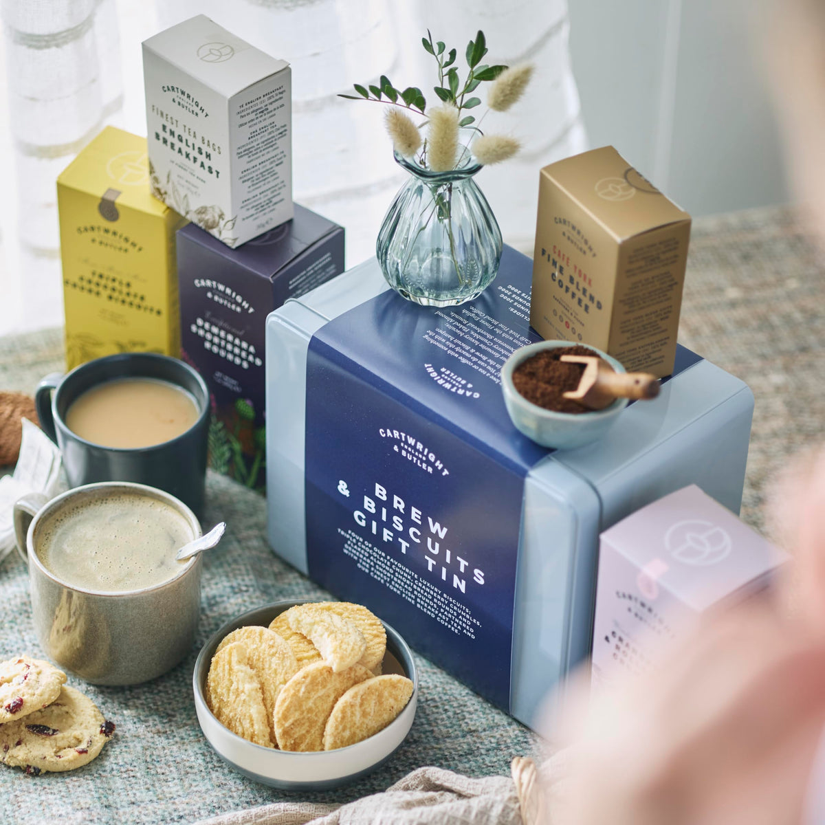Cartwright & Butler Brew & Biscuit Hamper - 4 Biscuit Varieties, English Breakfast Tea & Coffee
