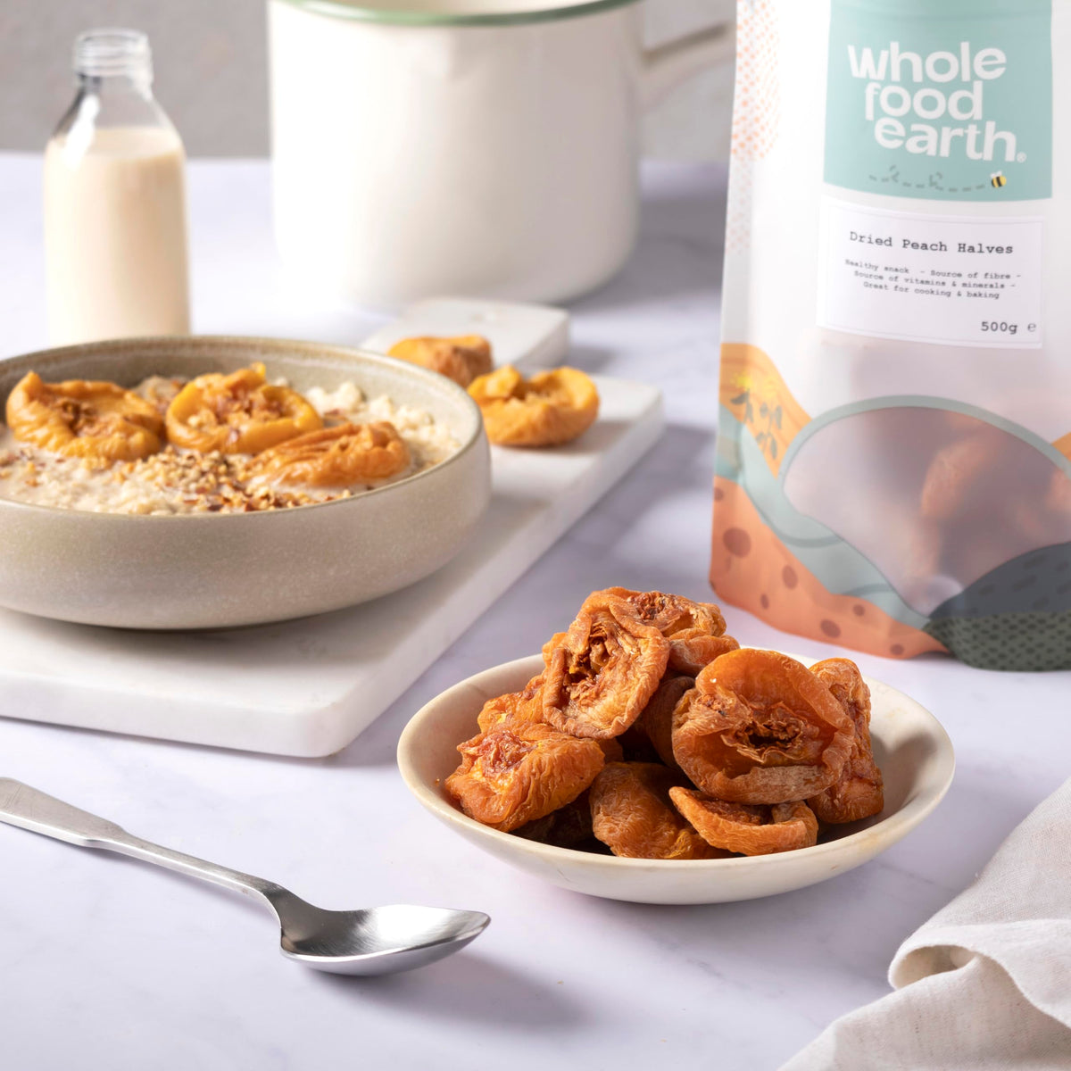 Wholefood Earth Dried Peach Halves - 500g | GMO-Free | Vegan 3