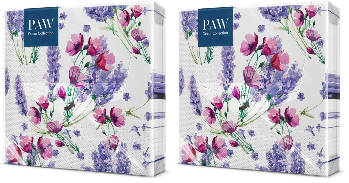 PAW Decor Collection Wild Flowers Napkins - 3-Ply Paper | 33 x 33 cm | 20 Pieces 1