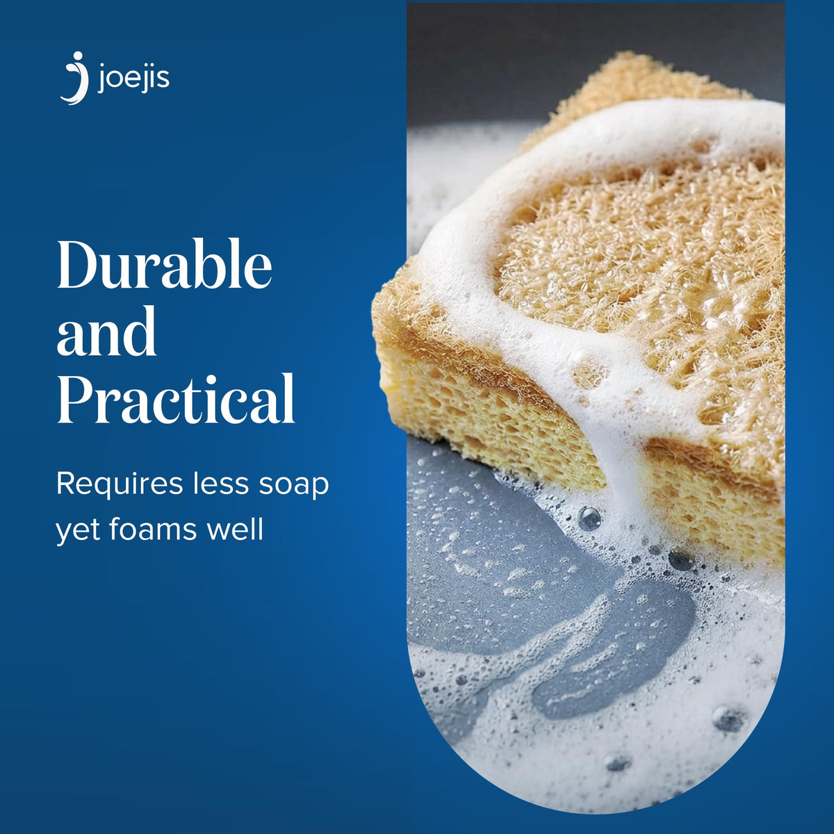 joeji's Kitchen Eco Washing Up Sponges - 6 Pack Natural Cellulose & Sisal | Reusable, Biodegradable 4