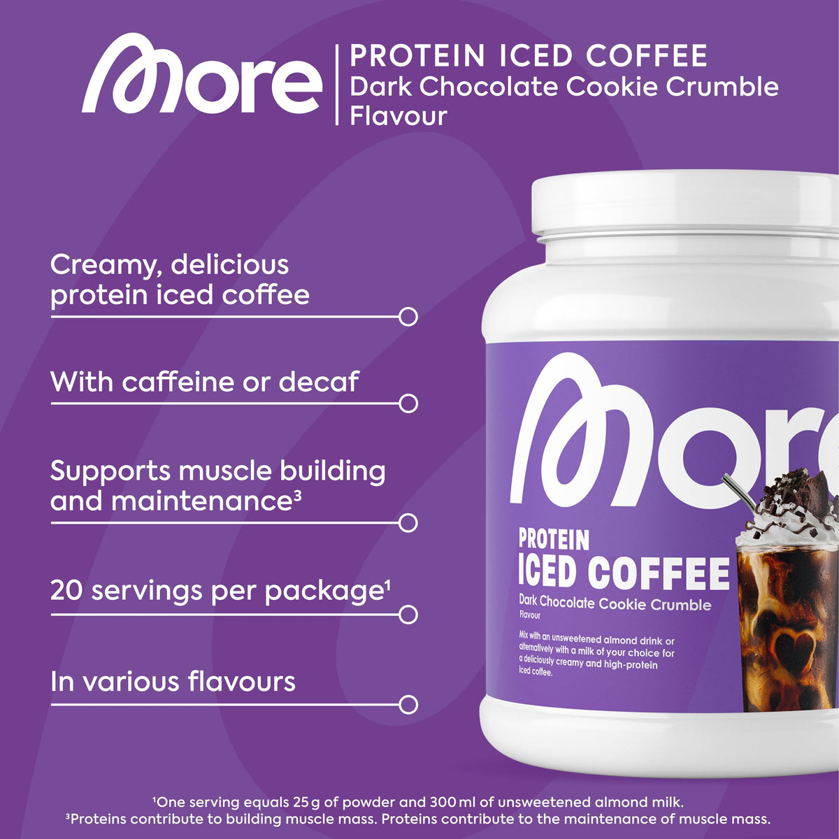 MORE NUTRITION Protein Iced Coffee - Dark Chocolate Cookie Crumble, 500g 3
