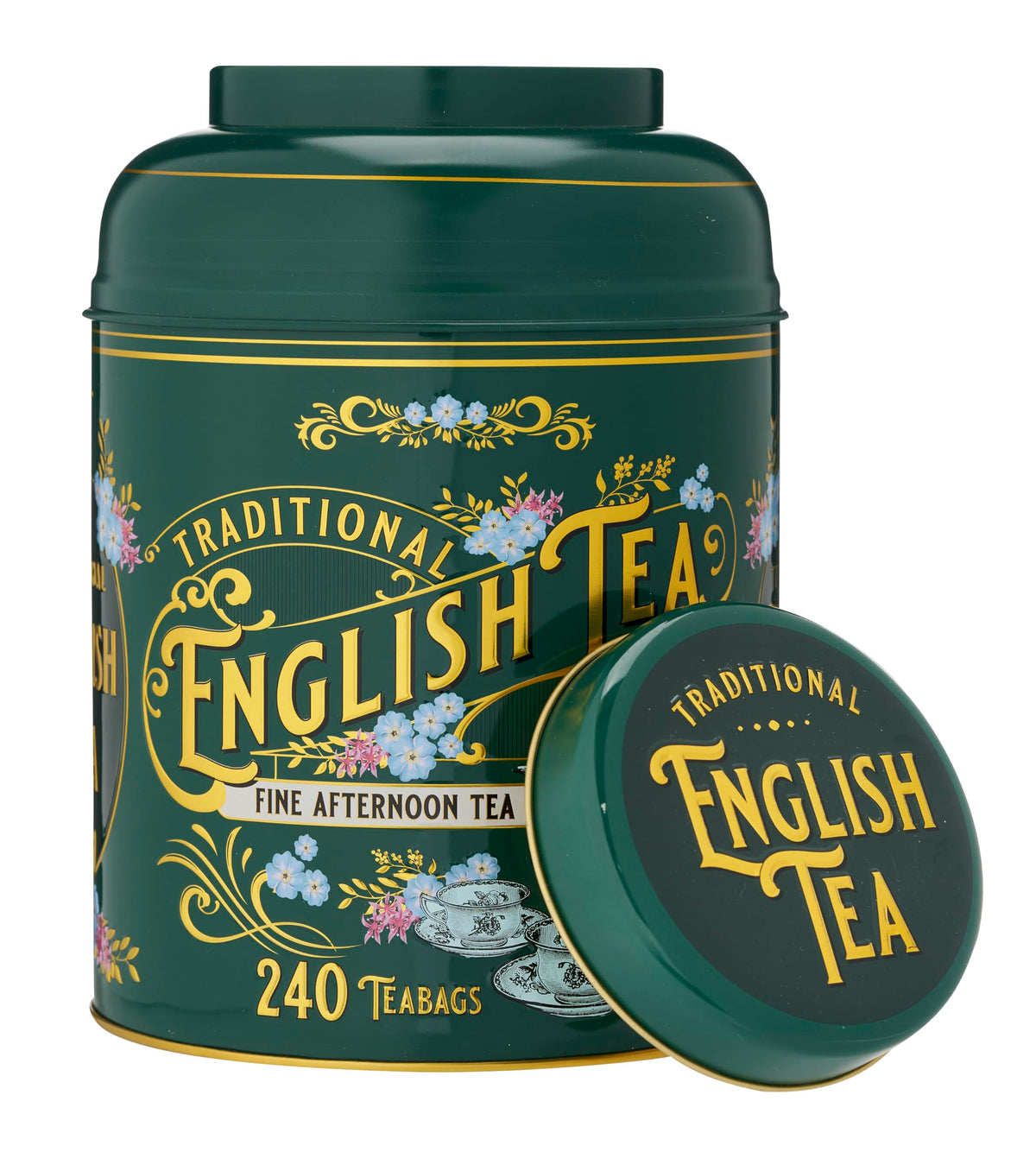 New English Teas Vintage Victorian Tea Tin - 240 English Afternoon Teabags | Bottle Green | 330g 3